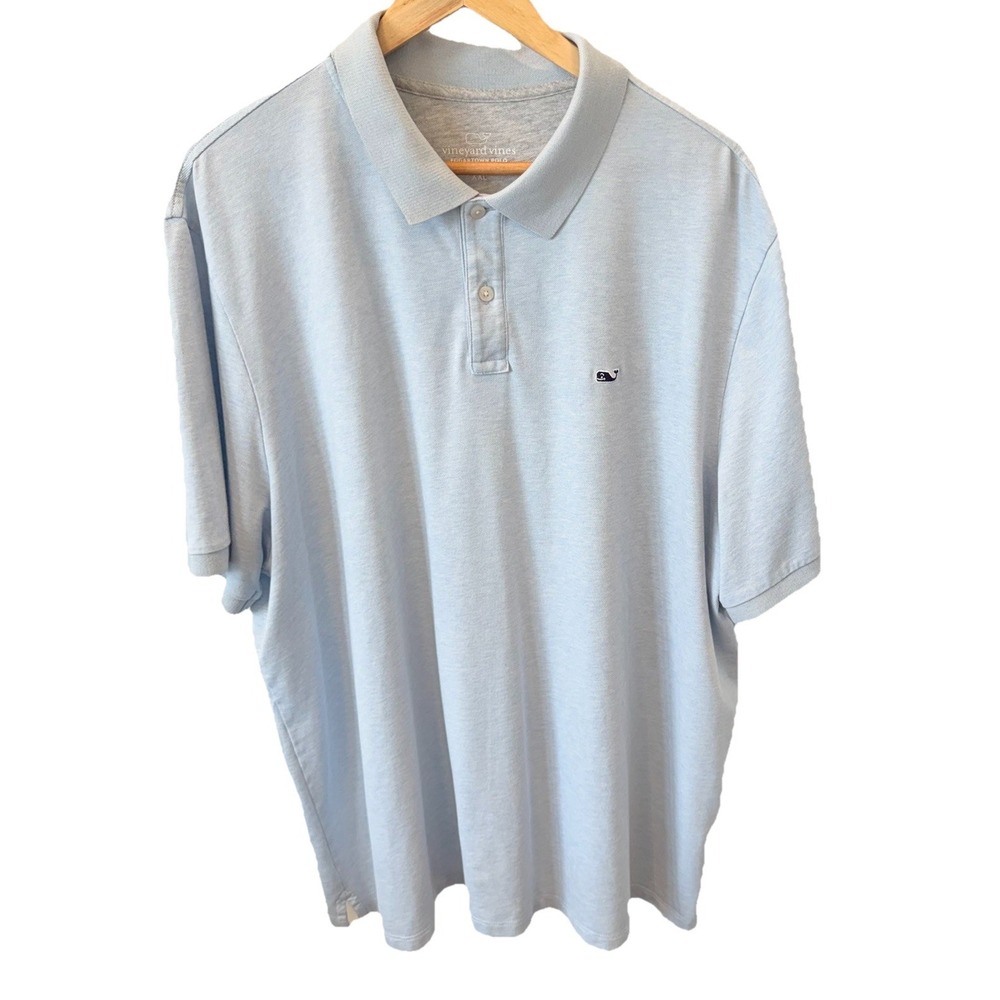 Vineyard Vines Polo Shirt Men XXL Edgartown Whale Golf Light Blue 2XL